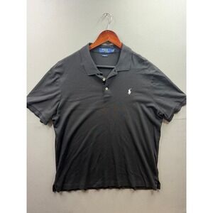 Polo Ralph Lauren Polo Shirt Mens Black Classic Fit Short Sleeve Large